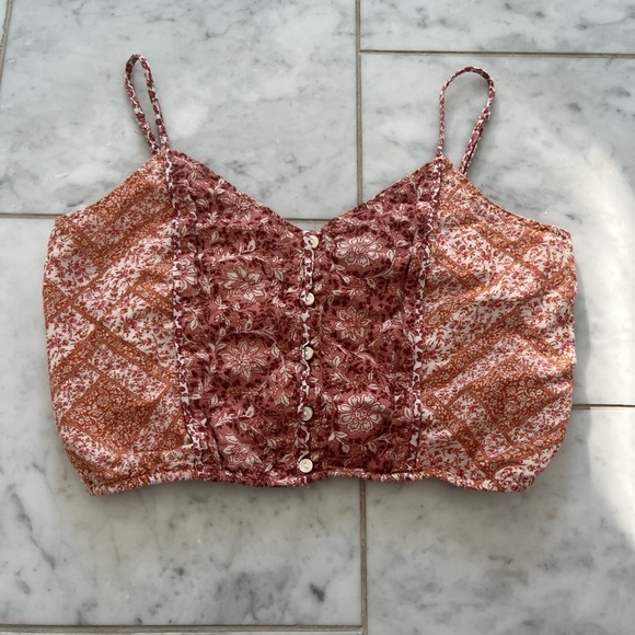 American Eagle Outfitters Patchwork print Camisole in pink/Orange - Picture 1 of 3